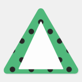 Farbblinde freundlich - grüne Warnung (mit Punkten Dreieckiger Aufkleber