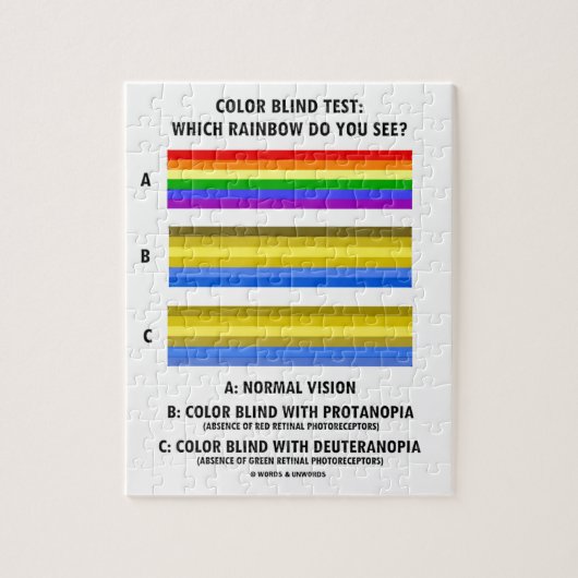 Farbblinder Test, den Regenbogen Sie sehen? Puzzle (Vertikal)