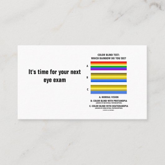 Farbblinder Test: Welchen Regenbogen sehen Sie? Terminkarte (Vorderseite)