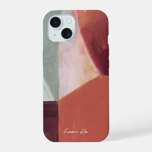 Farbblock Abstract Art Personalisierter Name iPhone 15 Hülle