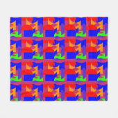 Farbblock Abstrakt - Helles, modernes Kunstmuster Fleecedecke (Vorderseite (Horizontal))