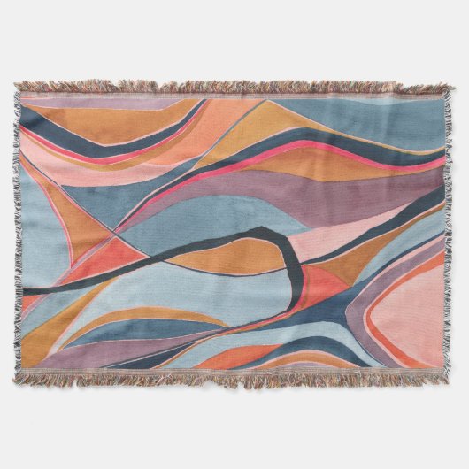 Farbblock Abstrakte Aquarellmalerei Decke (Vorderseite)