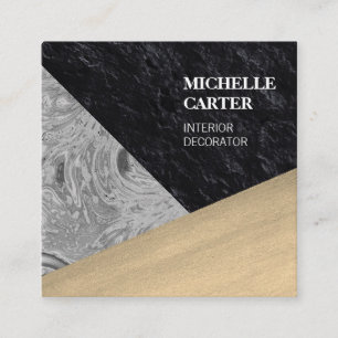 Farbblock Abstrakte Kunst Interior Designer Quadratische Visitenkarte