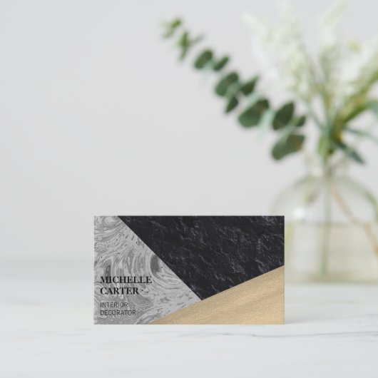 Farbblock | Abstrakte Kunst | Interior Designer Visitenkarte (Stehend Vorderseite)