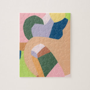 Farbblock-Abstraktkunst Einzigartiges Geschenk für Puzzle