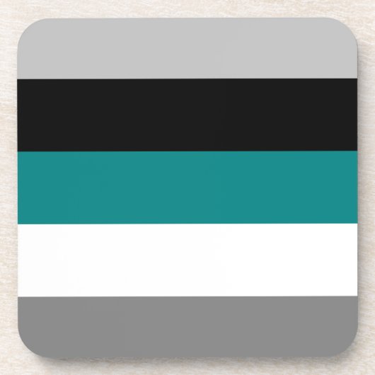 Farbblock Aquamarin Blau-Grau-Schwarz Getränkeuntersetzer (Vorderseite)