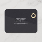 Farbblock aus Leder, goldfarbener Kreis Visitenkarte (Rückseite)