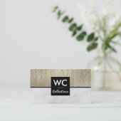 Farbblock aus Marmor | Goldlinien Visitenkarte (Stehend Vorderseite)