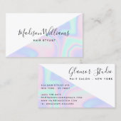 Farbblock aus Regenbogen einhornholografischer Haa Visitenkarte (Vorne/Hinten)