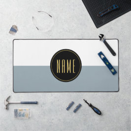 Farbblock aus weißem oberem Schiefer Fett Schwarze Schreibtischunterlage