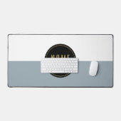 Farbblock aus weißem oberem Schiefer Fett Schwarze Schreibtischunterlage (Tastatur & Maus)