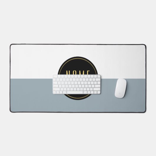 Farbblock aus weißem oberem Schiefer Fett Schwarze Schreibtischunterlage (Tastatur & Maus)