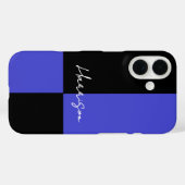 Farbblock Blau und Schwarz Personalisiert Case-Mate iPhone Hülle (Rückseite (Horizontal))