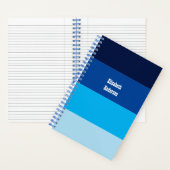 Farbblock Blauer horizontaler Streifen Notizblock (Innen)