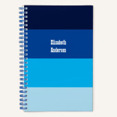 Farbblock Blauer horizontaler Streifen Notizblock (Vorderseite)