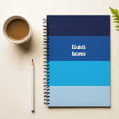 Farbblock Blauer horizontaler Streifen Notizblock