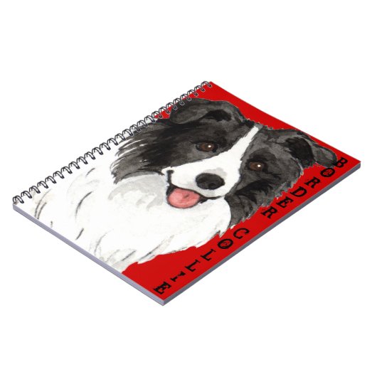 Farbblock Border Collie Notizblock (Linke Seite)