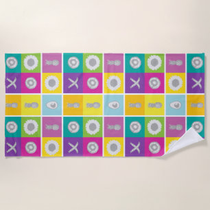 Farbblock Checkerboard Strandtuch