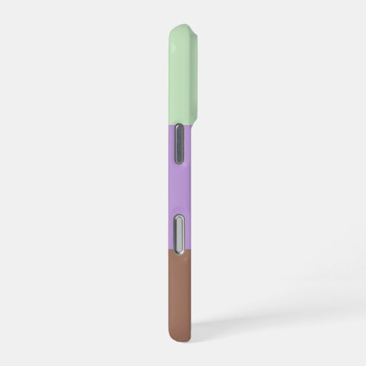 Farbblock Chic Taupe Lilac Green Mit Monogramm iPhone Hülle (Rechte Seite)