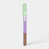Farbblock Chic Taupe Lilac Green Mit Monogramm iPhone Hülle (Linke Seite)