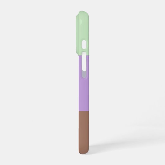 Farbblock Chic Taupe Lilac Green Mit Monogramm iPhone Hülle (Linke Seite)
