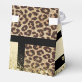 Farbblock Cream Ivory Black & Leopard Cheetah Geschenkschachtel (Rückseite)