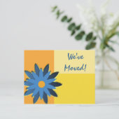 Farbblock der blauen Blume Änderung der Adresse Ankündigungspostkarte (Stehend Vorderseite)