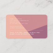 Farbblock der Dusty-Rose - modern Visitenkarte (Rückseite)