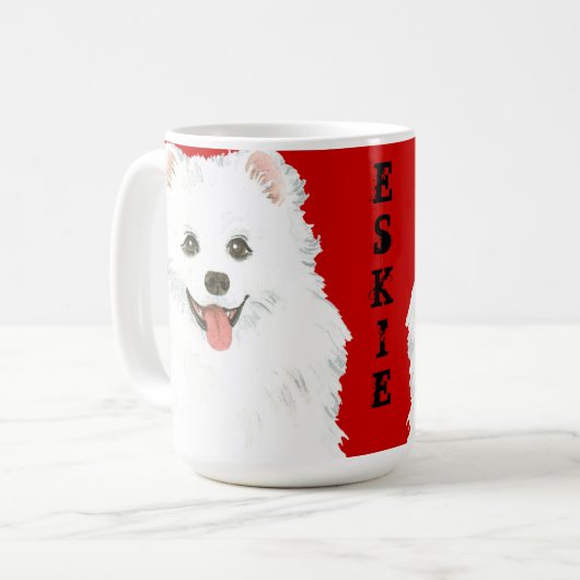 Farbblock des amerikanischen Eskimo-Hundes Kaffeetasse (Vorderseite Links)