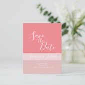 Farbblock Drei Zehenrosa Speichern der Daten Postkarte (Stehend Vorderseite)