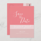 Farbblock Drei Zehenrosa Speichern der Daten Postkarte (Vorne/Hinten)