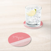 Farbblock Drei Zehenrosa Speichern der Daten Runder Pappuntersetzer (Vor Ort)