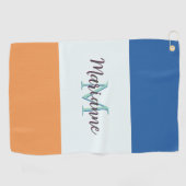 Farbblock Einfach Mit Monogramm Golfhandtuch (Horizontal)