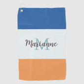 Farbblock Einfach Mit Monogramm Golfhandtuch (Vorderseite)