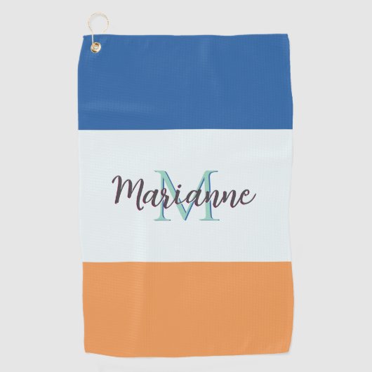 Farbblock Einfach Mit Monogramm Golfhandtuch (Vorderseite)