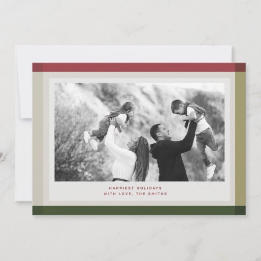 Farbblock-Foto Weihnachtskarte Einladung (Vorderseite)