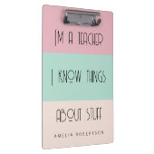 Farbblock für die lustige Lehrerin personalisiert Klemmbrett (Rechts)