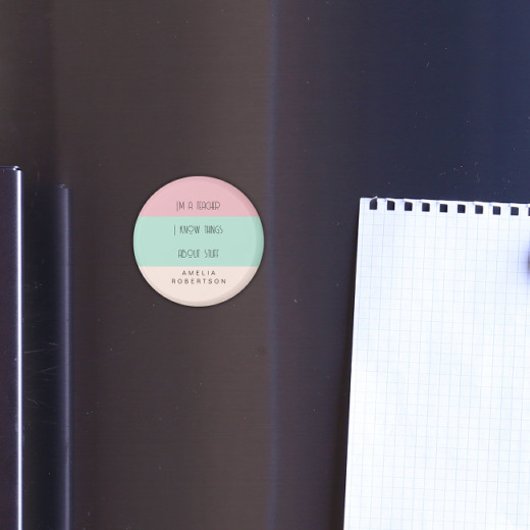 Farbblock für die lustige Lehrerin personalisiert Magnet