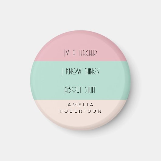 Farbblock für die lustige Lehrerin personalisiert Magnet (Vorne)