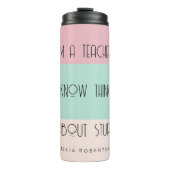 Farbblock für die lustige Lehrerin personalisiert Thermosbecher (Vorderseite)