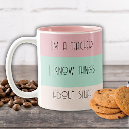 Farbblock für die lustige Lehrerin personalisiert Zweifarbige Tasse