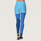 Farbblock für einfarbige blaue Streifen Leggings (Rückseite)
