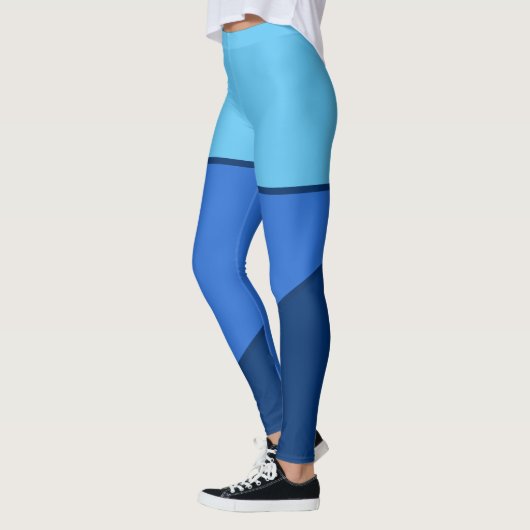 Farbblock für einfarbige blaue Streifen Leggings (Links)