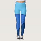 Farbblock für einfarbige blaue Streifen Leggings (Vorderseite)
