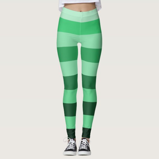 Farbblock für grüne Streifen Leggings (Vorderseite)