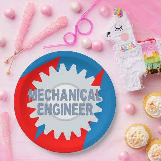 Farbblock für Mechaniker Pappteller (Party)