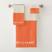 Farbblock für Monogram, Horizontal Streifen Stilvo Badhandtuch Set (Insitu)