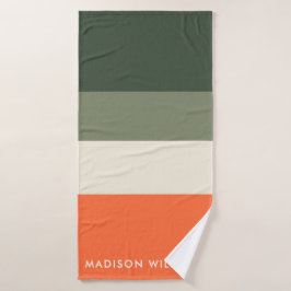 Farbblock für Monogram, Horizontal Streifen Stilvo Badhandtuch Set