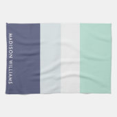 Farbblock für Monogram, Horizontal Stripe Stylish Geschirrtuch (Horizontal)