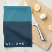 Farbblock für Monogram, Horizontal Stripe Stylish Geschirrtuch (Viertel Falte)